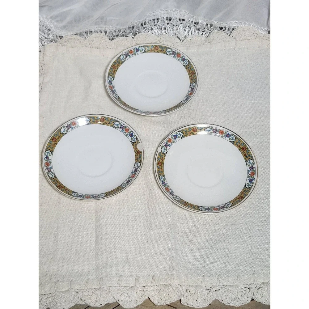 Alfred Meakin England Ironstone China Set 14pc Floral Border Dinnerware Antique